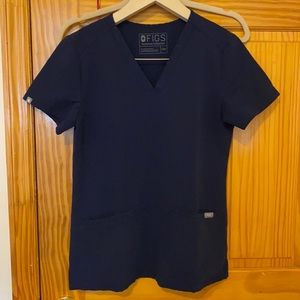 Figs Casma Scrub Top Navy XXS